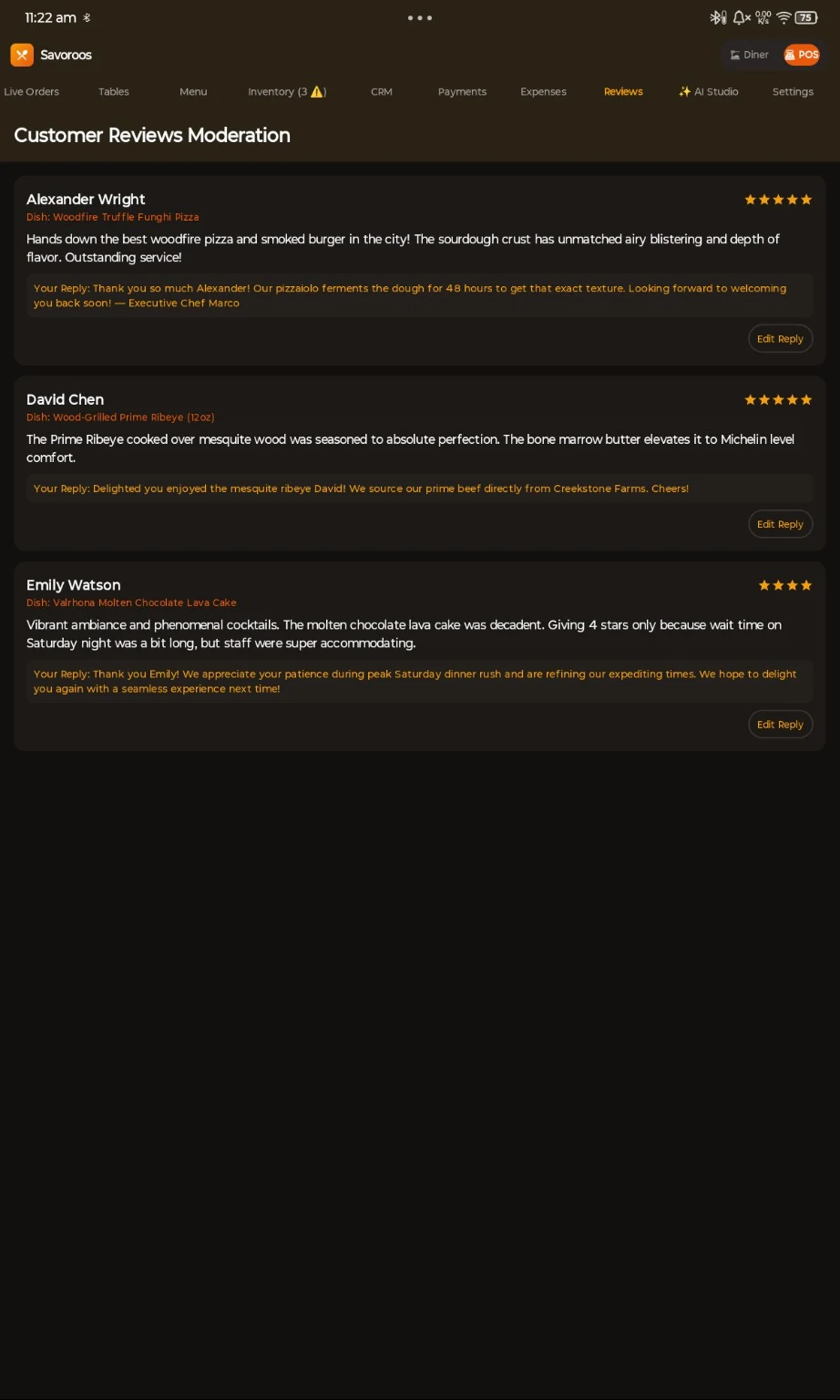 Savoroos customer review moderation